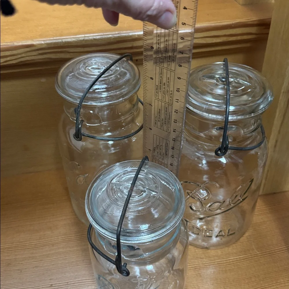 Ball Ideal Clear Glass Storage Jars Set of 3